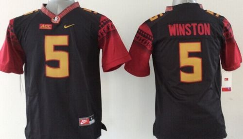 Seminoles #5 Jameis Winston Black Limited Stitched Youth NCAA Jersey - Click Image to Close